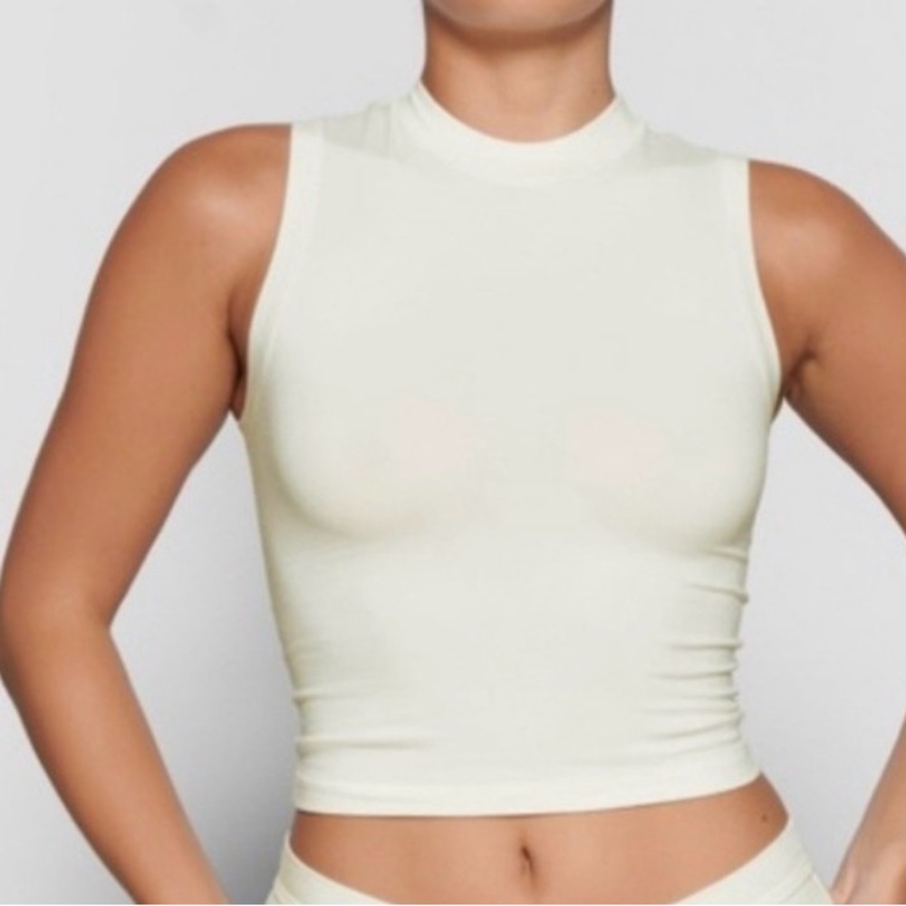 SKIMS Cotton Jersey Mock Neck Tank NWT